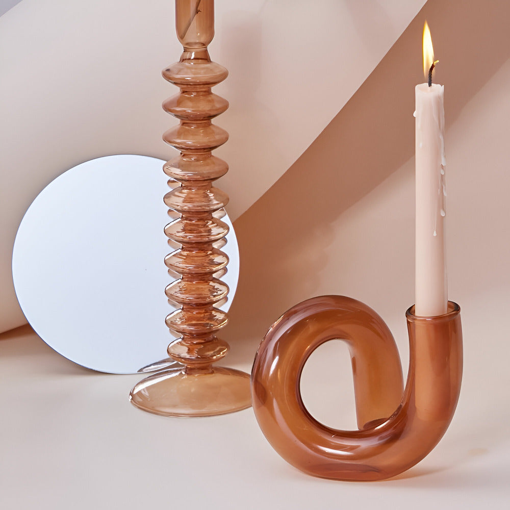 Marisel | Clear Glass Vase With Built-In Candle Holder