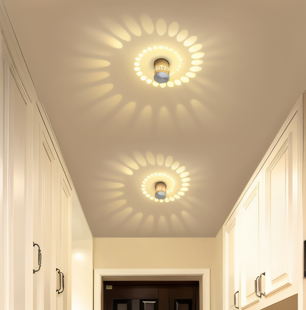 Elaris Cylindrical LED Wall Lamp With Colorful Spiral Light