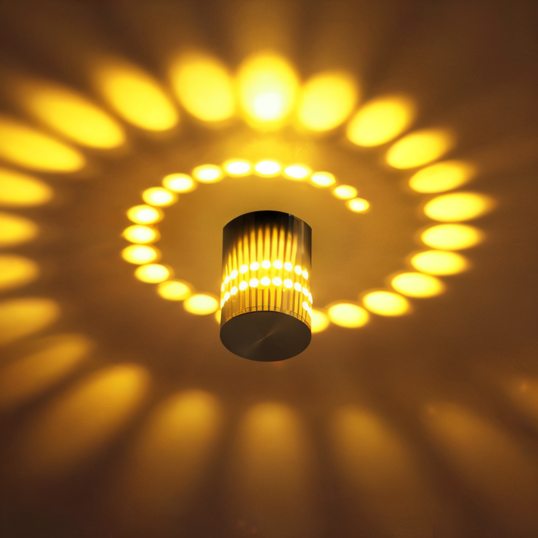 Elaris Cylindrical LED Wall Lamp With Colorful Spiral Light