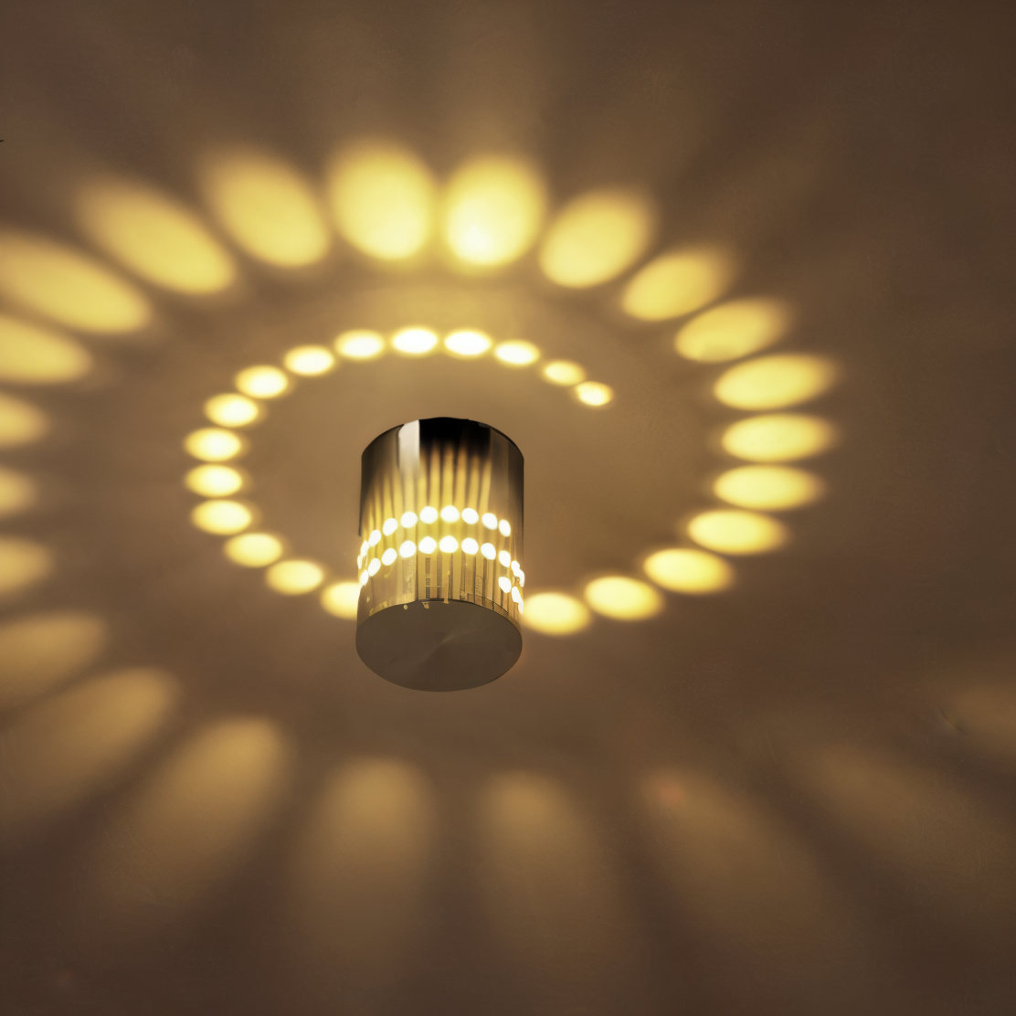 Elaris Cylindrical LED Wall Lamp With Colorful Spiral Light