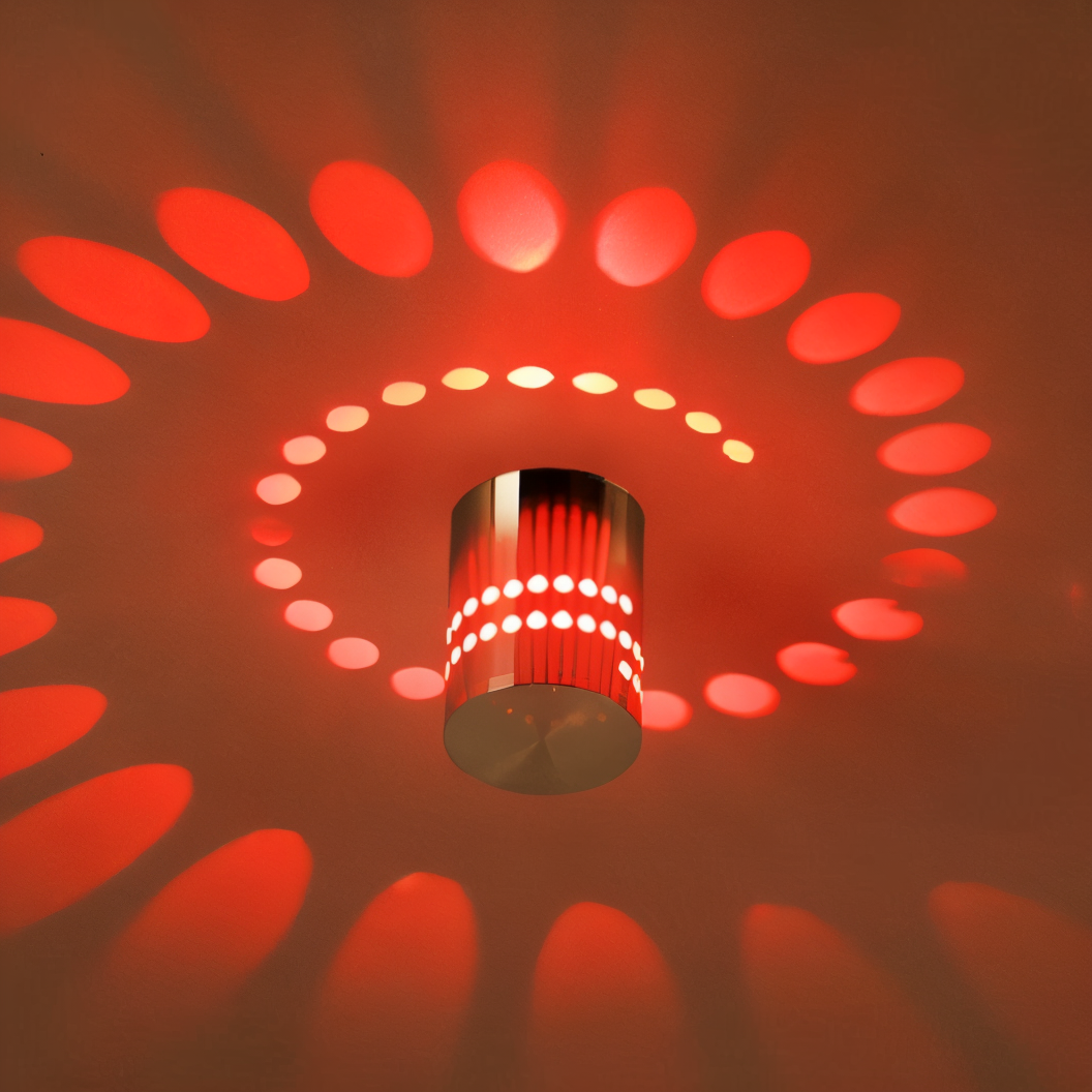 Elaris Cylindrical LED Wall Lamp With Colorful Spiral Light
