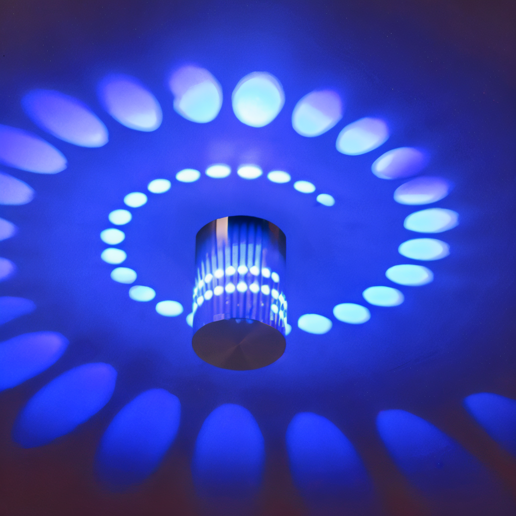 Elaris Cylindrical LED Wall Lamp With Colorful Spiral Light