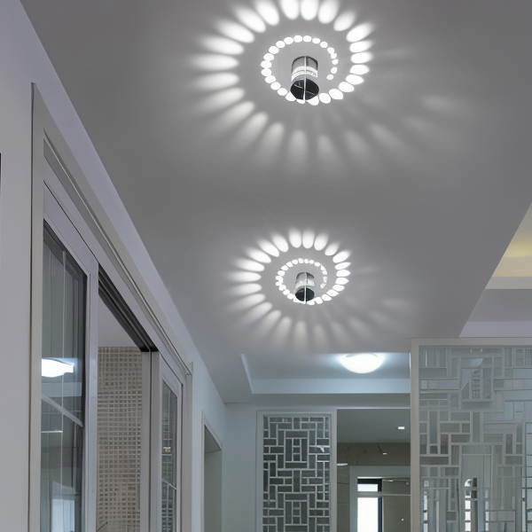 Elaris Cylindrical LED Wall Lamp With Colorful Spiral Light