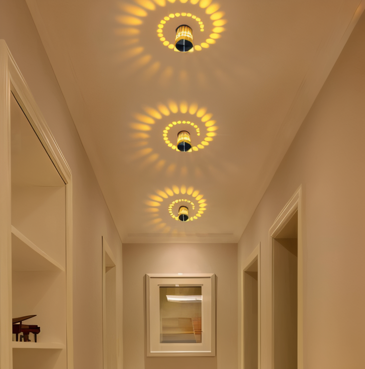 Elaris Cylindrical LED Wall Lamp With Colorful Spiral Light