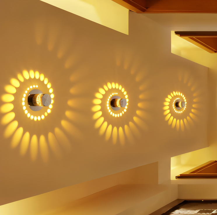 Elaris Cylindrical LED Wall Lamp With Colorful Spiral Light