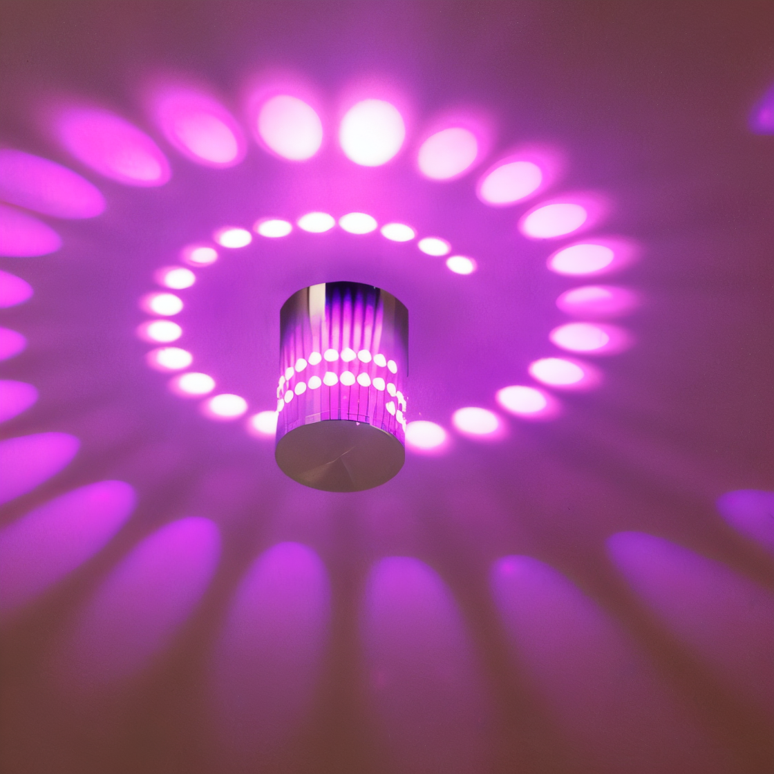 Elaris Cylindrical LED Wall Lamp With Colorful Spiral Light