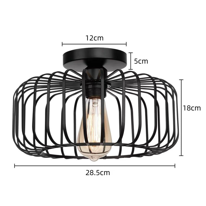 Korr | Modern Industrial Birdcage Ceiling Lamp Matte Black