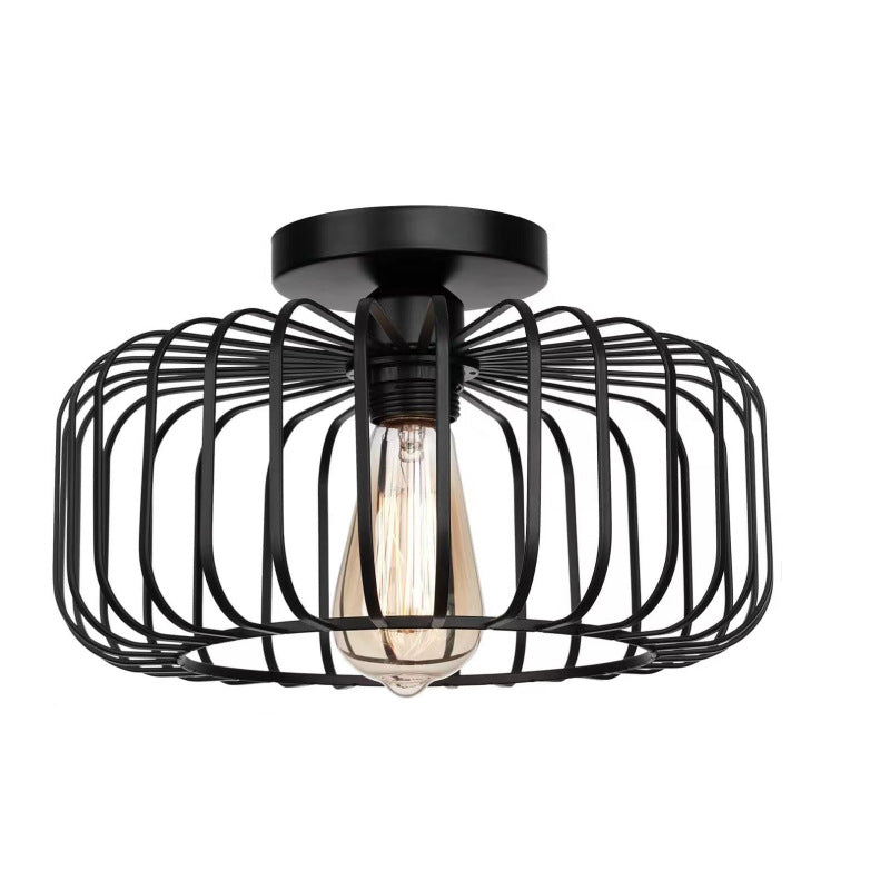 Korr | Modern Industrial Birdcage Ceiling Lamp Matte Black