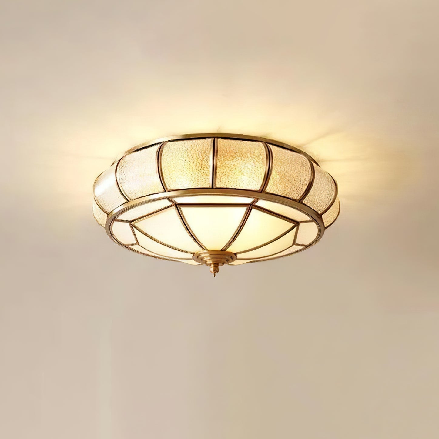 Verelle Round Ceiling Light With Textured Glass Finish