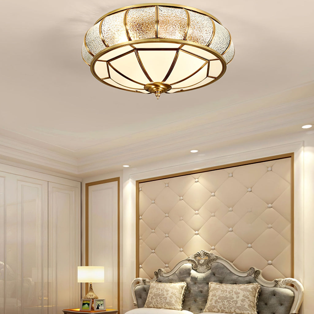 Verelle Round Ceiling Light With Textured Glass Finish