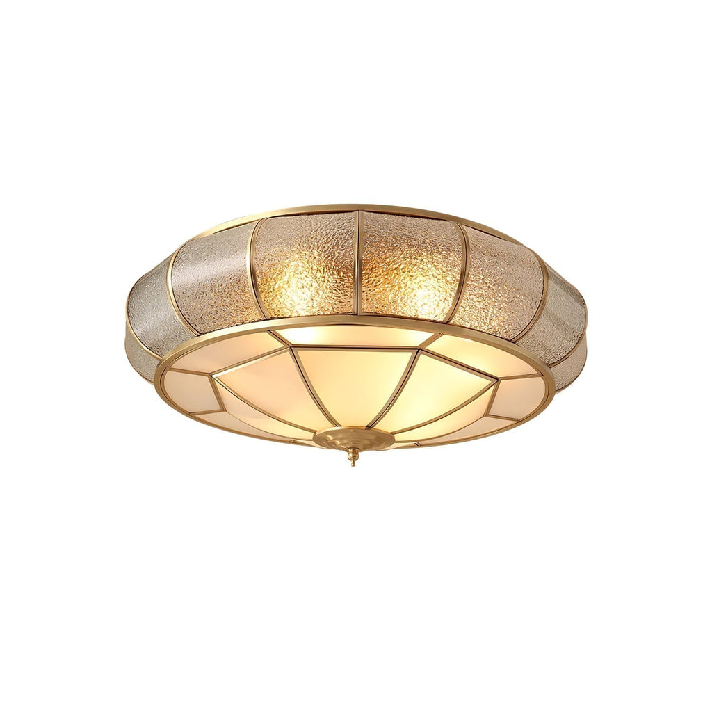 Verelle Round Ceiling Light With Textured Glass Finish