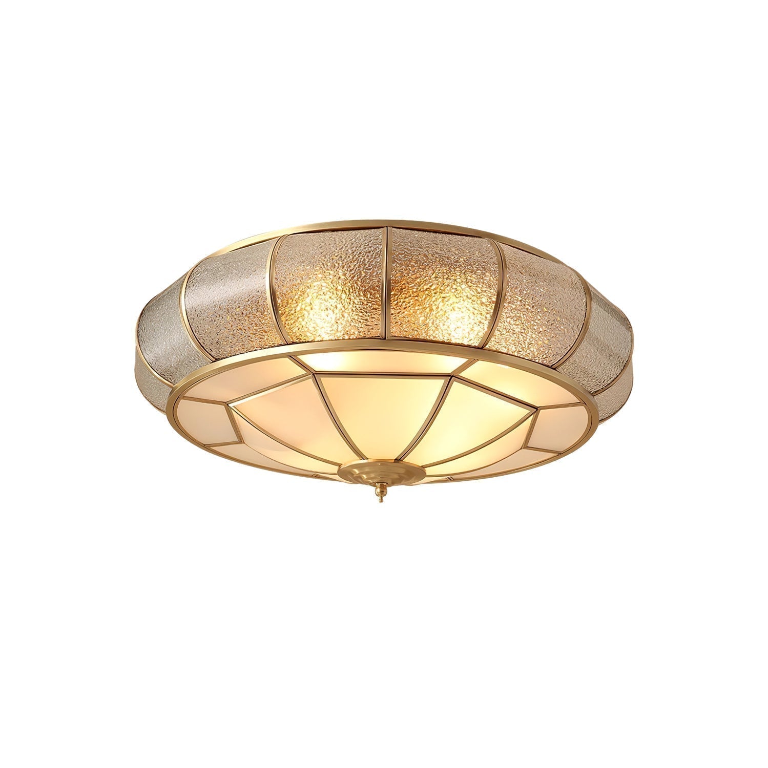 Verelle Round Ceiling Light With Textured Glass Finish