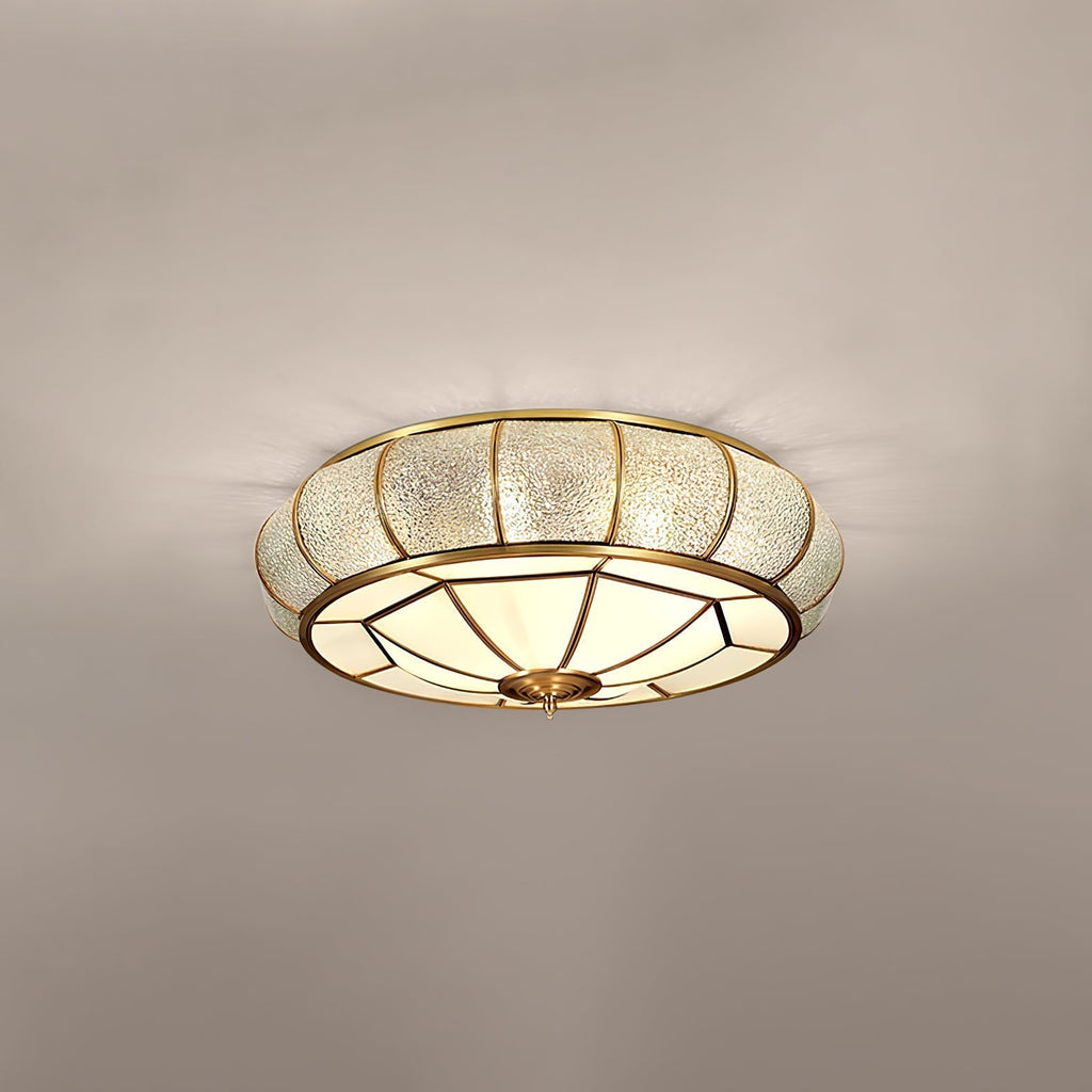 Verelle Round Ceiling Light With Textured Glass Finish