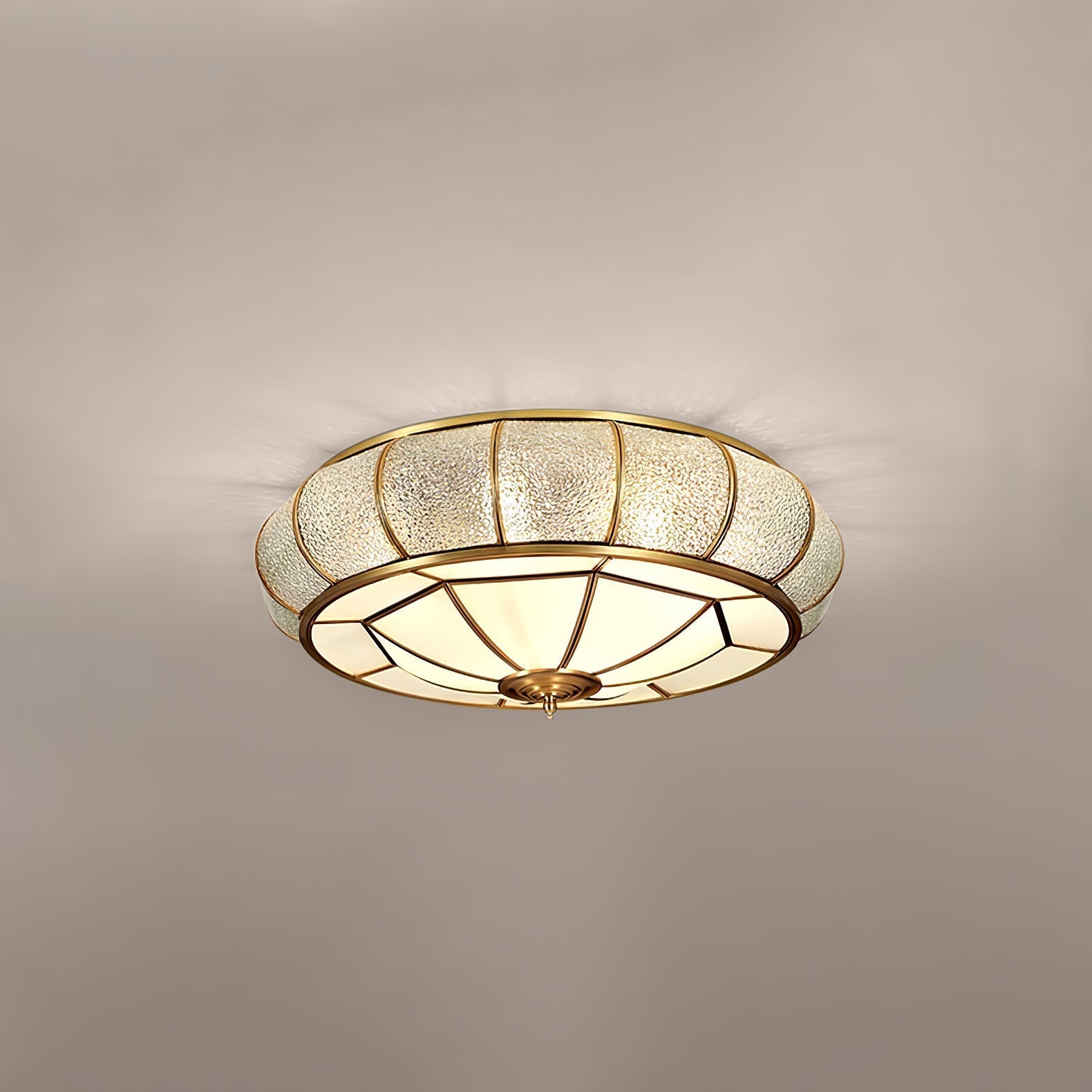 Verelle Round Ceiling Light With Textured Glass Finish