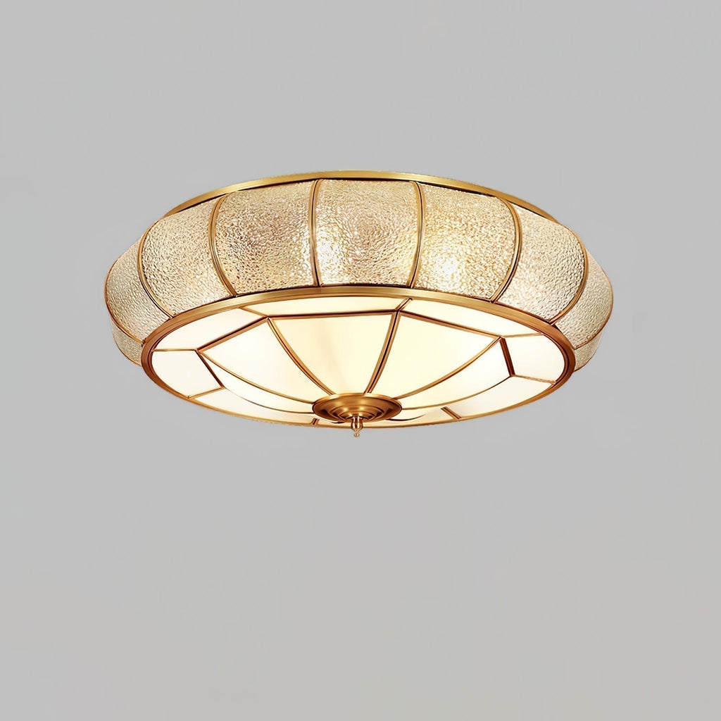 Verelle Round Ceiling Light With Textured Glass Finish