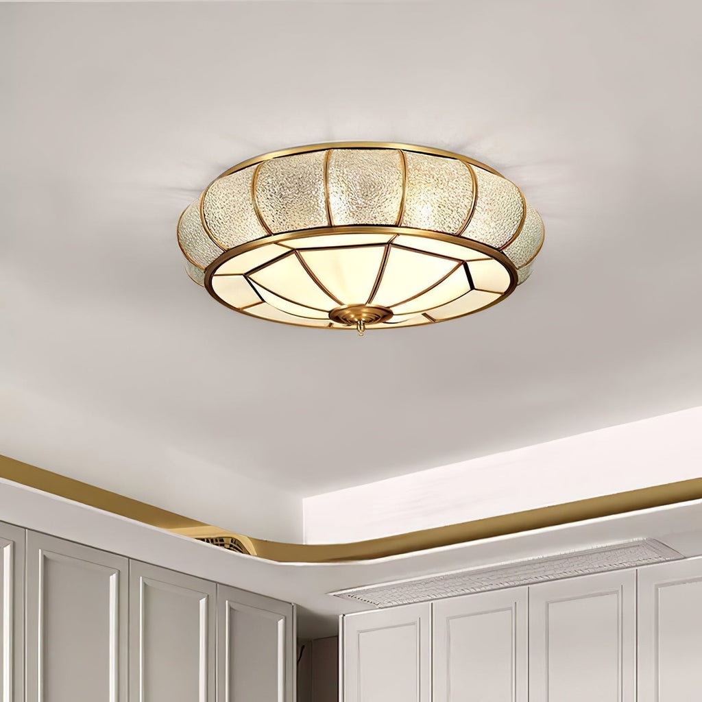 Verelle Round Ceiling Light With Textured Glass Finish