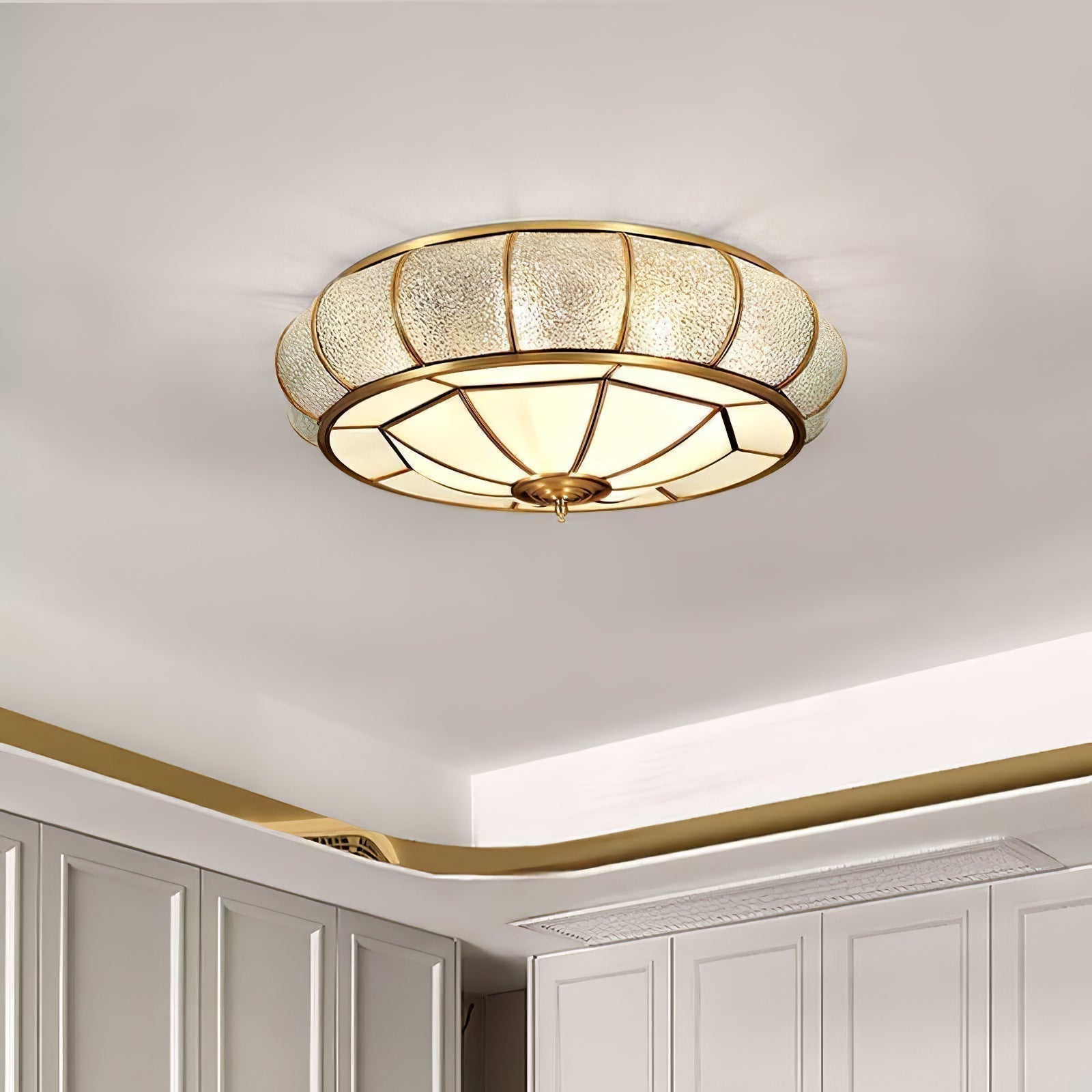 Verelle Round Ceiling Light With Textured Glass Finish