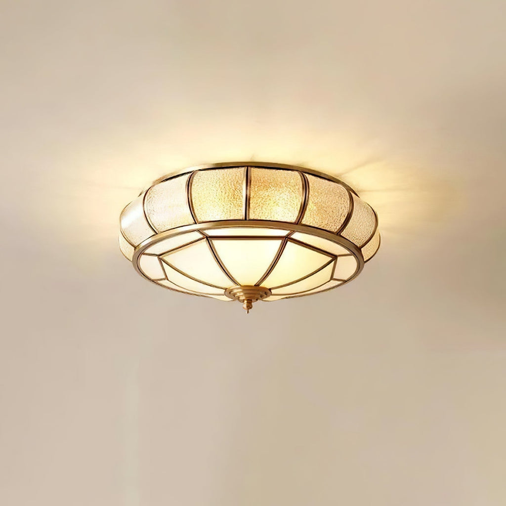 Verelle Round Ceiling Light With Textured Glass Finish