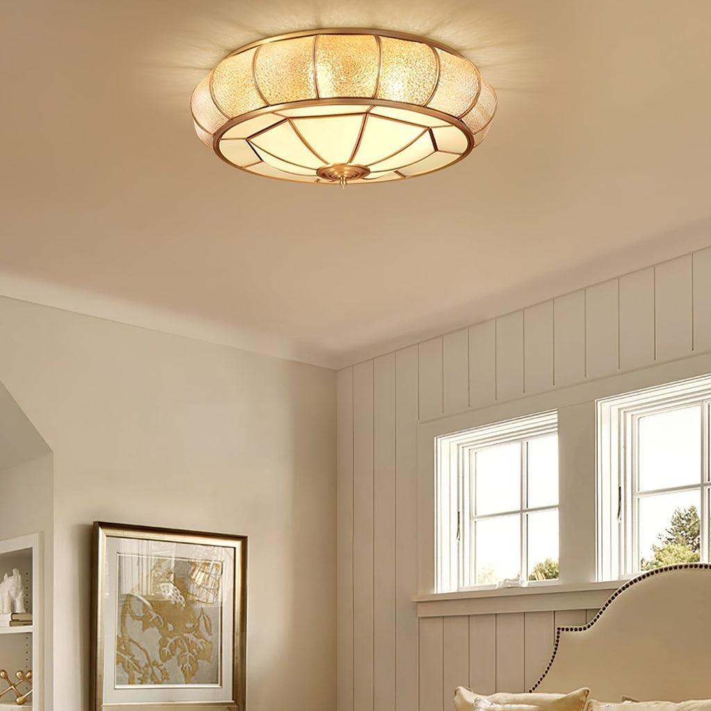 Verelle Round Ceiling Light With Textured Glass Finish