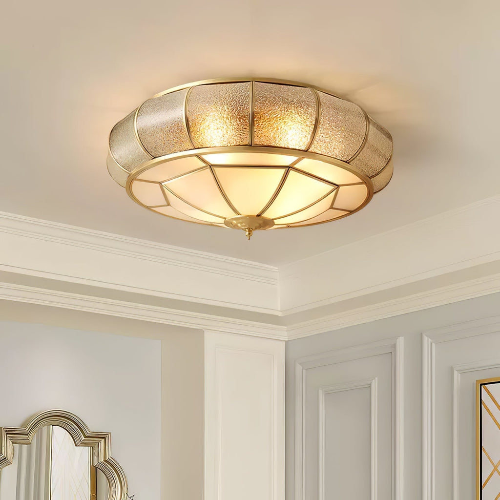 Verelle Round Ceiling Light With Textured Glass Finish