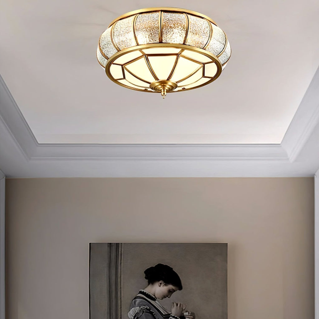 Verelle Round Ceiling Light With Textured Glass Finish