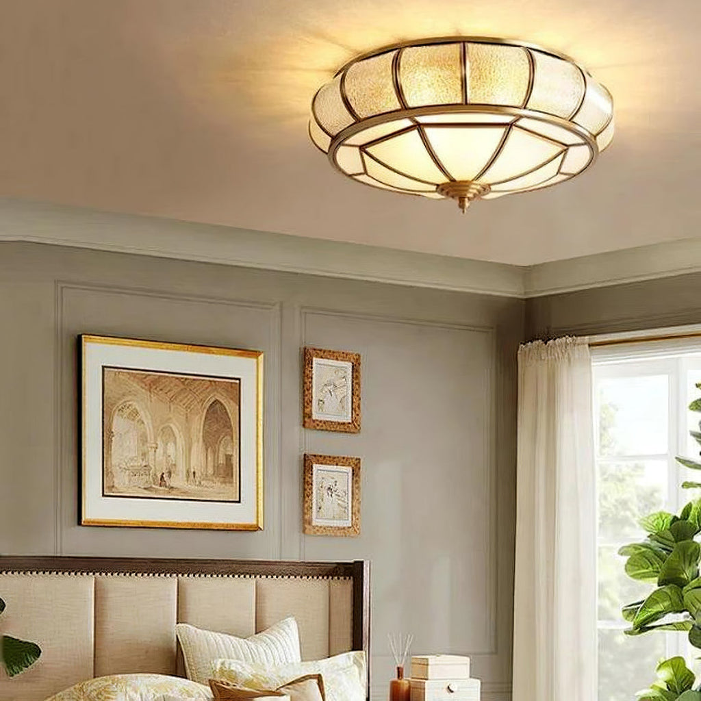 Verelle Round Ceiling Light With Textured Glass Finish