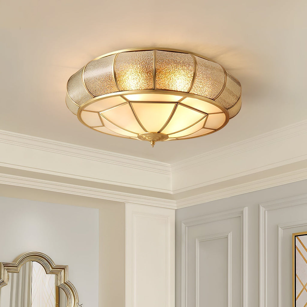 Verelle Round Ceiling Light With Textured Glass Finish