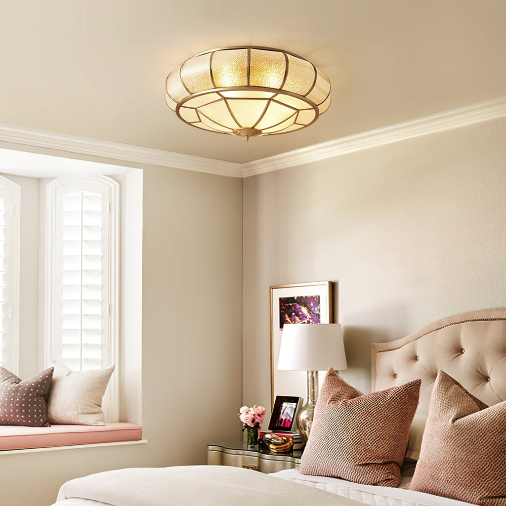 Verelle Round Ceiling Light With Textured Glass Finish