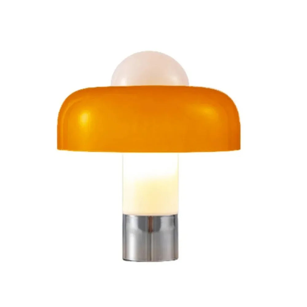 Aurelio | Orange Glass Bauhaus Mushroom Accent Lamp
