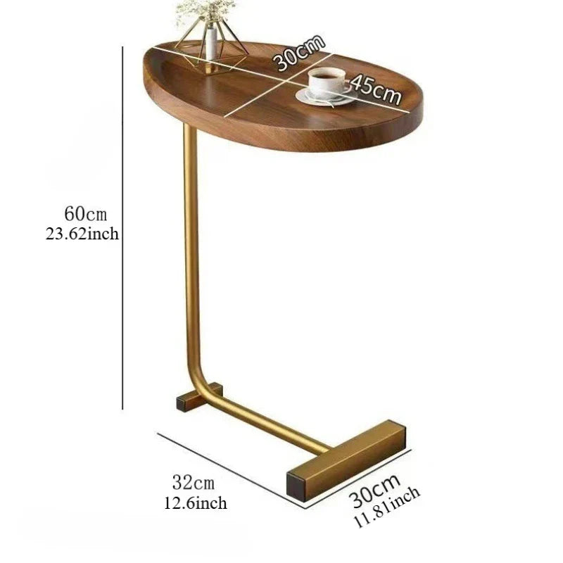 C-Shaped Mobile Side Table Ideal For Sofa Or Bed By Lunvera