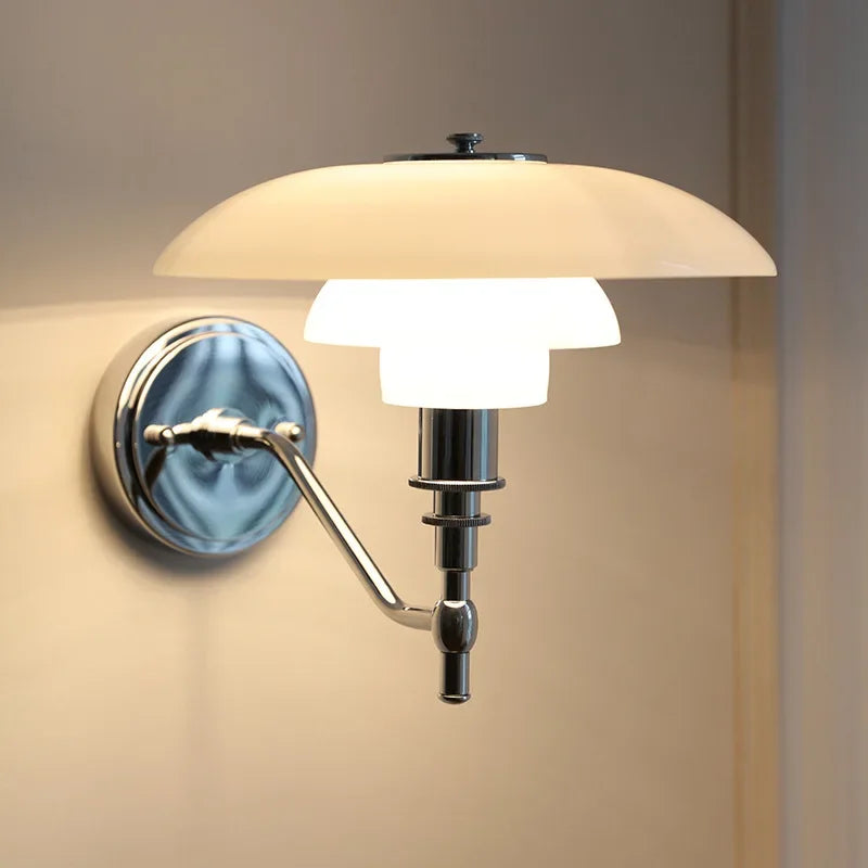 Lunara | Modern Chrome Wall Light With Acrylic Shade