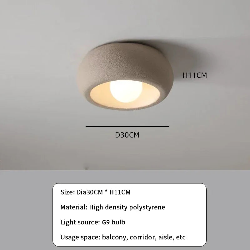 Kiyomi | Minimal Japanese Wabi-Sabi Round LED Ceiling Lamp