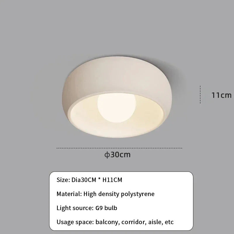 Kiyomi | Minimal Japanese Wabi-Sabi Round LED Ceiling Lamp