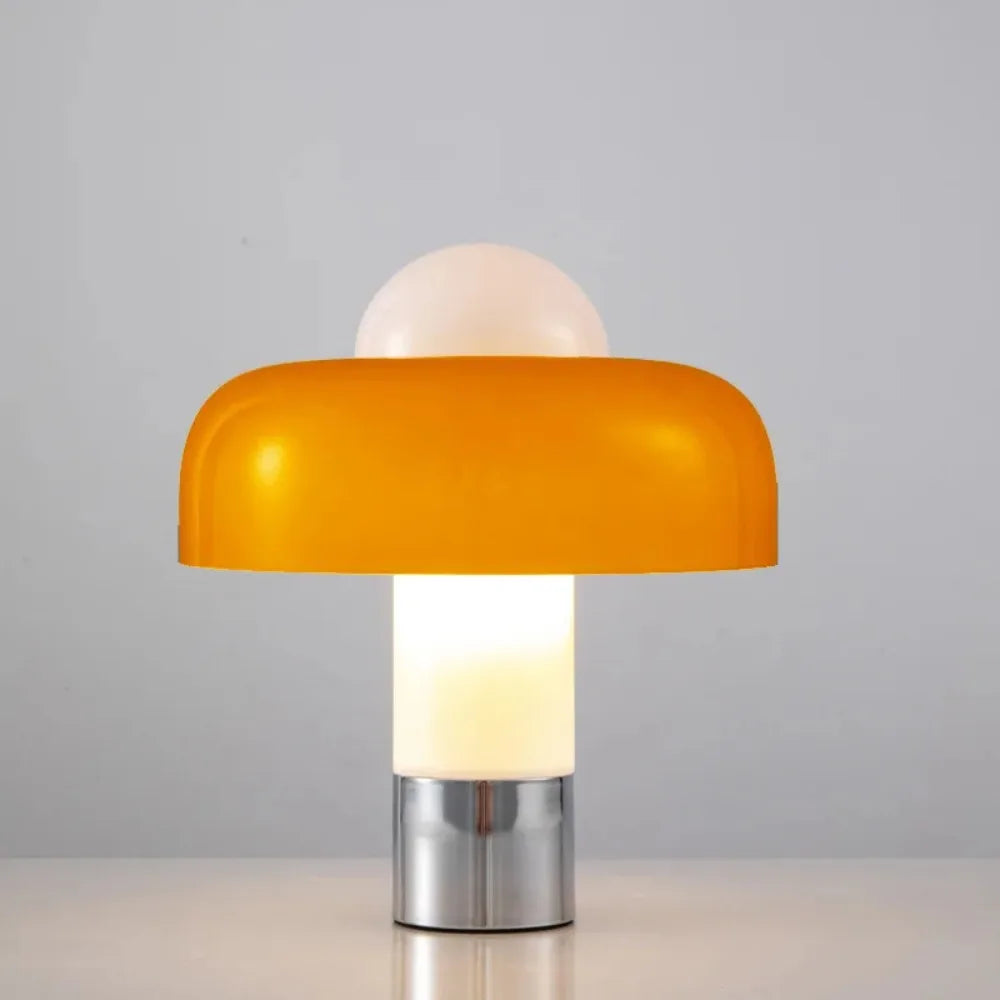 Aurelio | Orange Glass Bauhaus Mushroom Accent Lamp