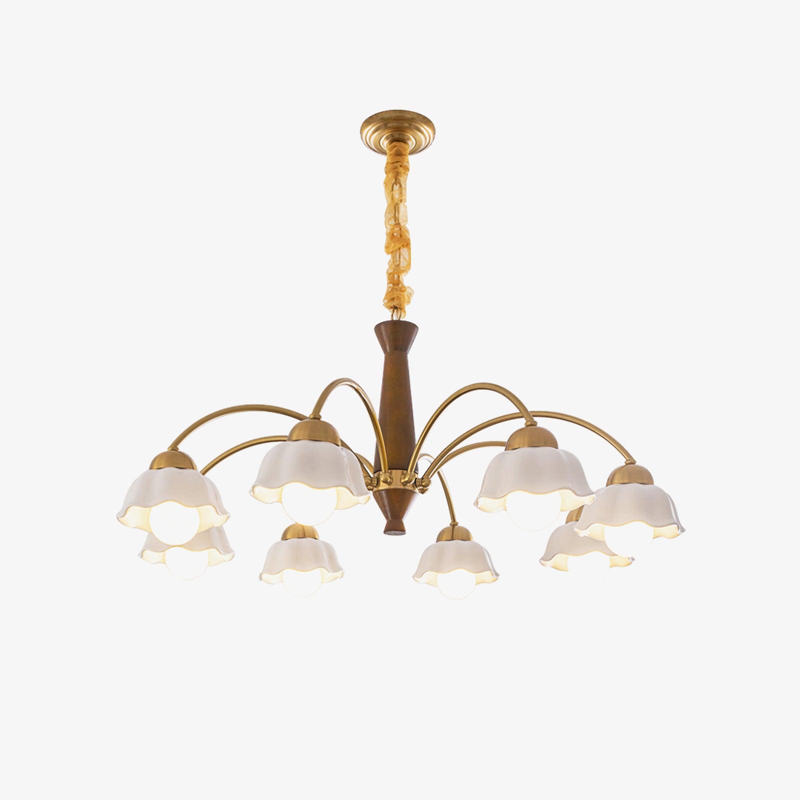 Ardena Copper Ceramic Chandelier In Mid-Century Style