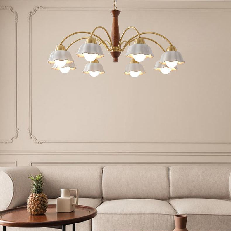 Ardena Copper Ceramic Chandelier In Mid-Century Style