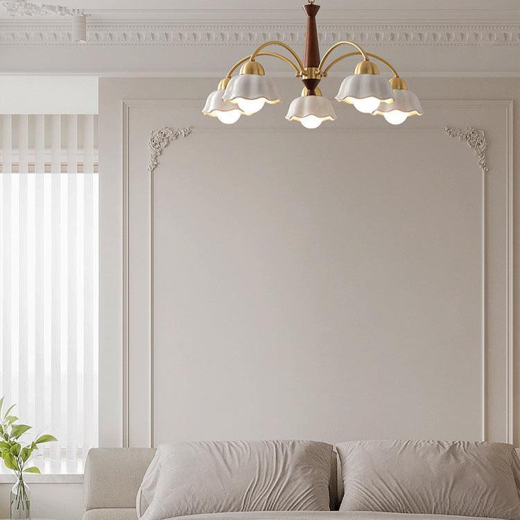 Ardena Copper Ceramic Chandelier In Mid-Century Style