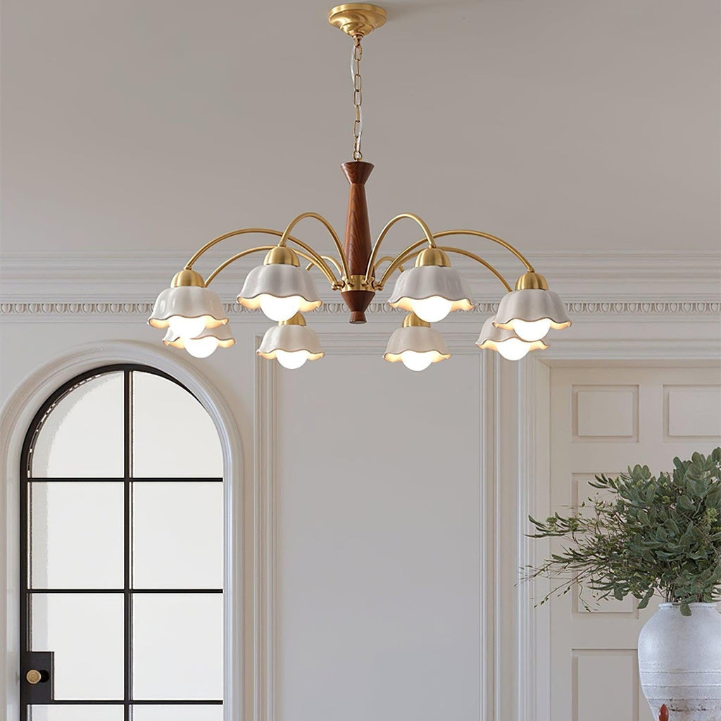 Ardena Copper Ceramic Chandelier In Mid-Century Style
