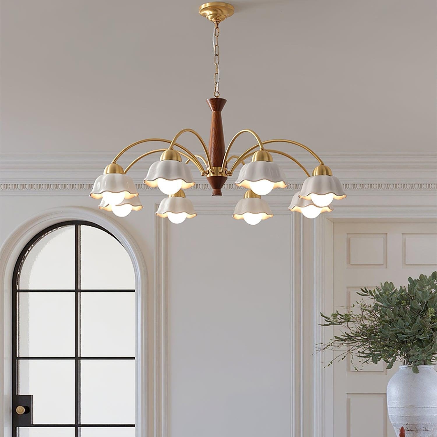 Ardena Copper Ceramic Chandelier In Mid-Century Style