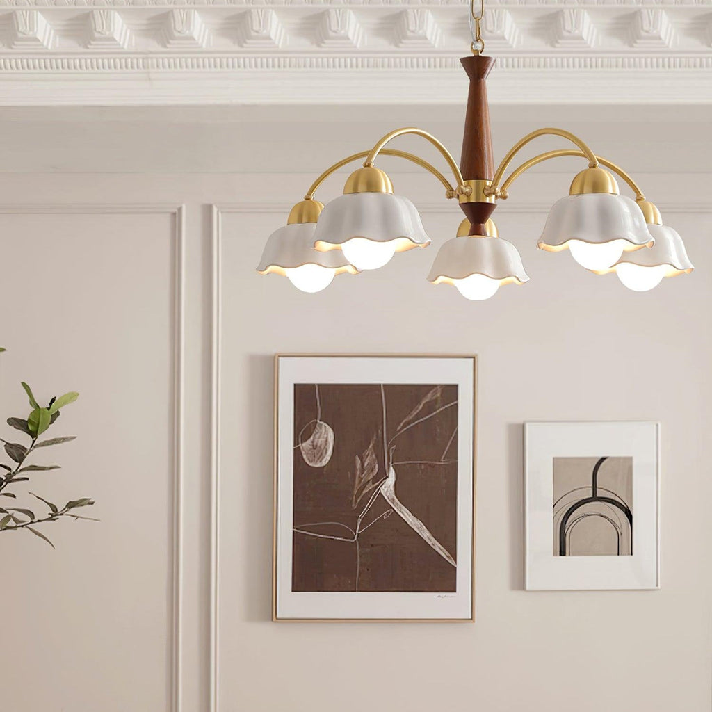 Ardena Copper Ceramic Chandelier In Mid-Century Style