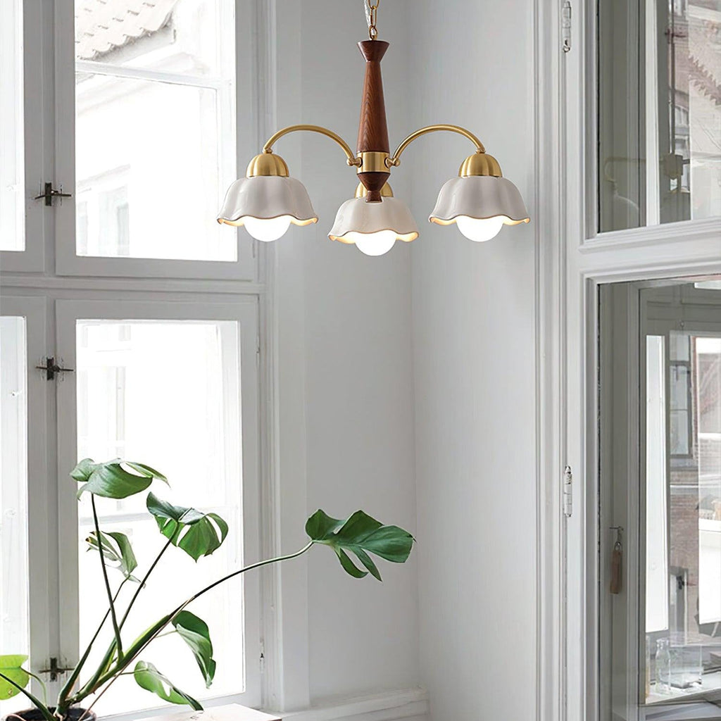 Ardena Copper Ceramic Chandelier In Mid-Century Style