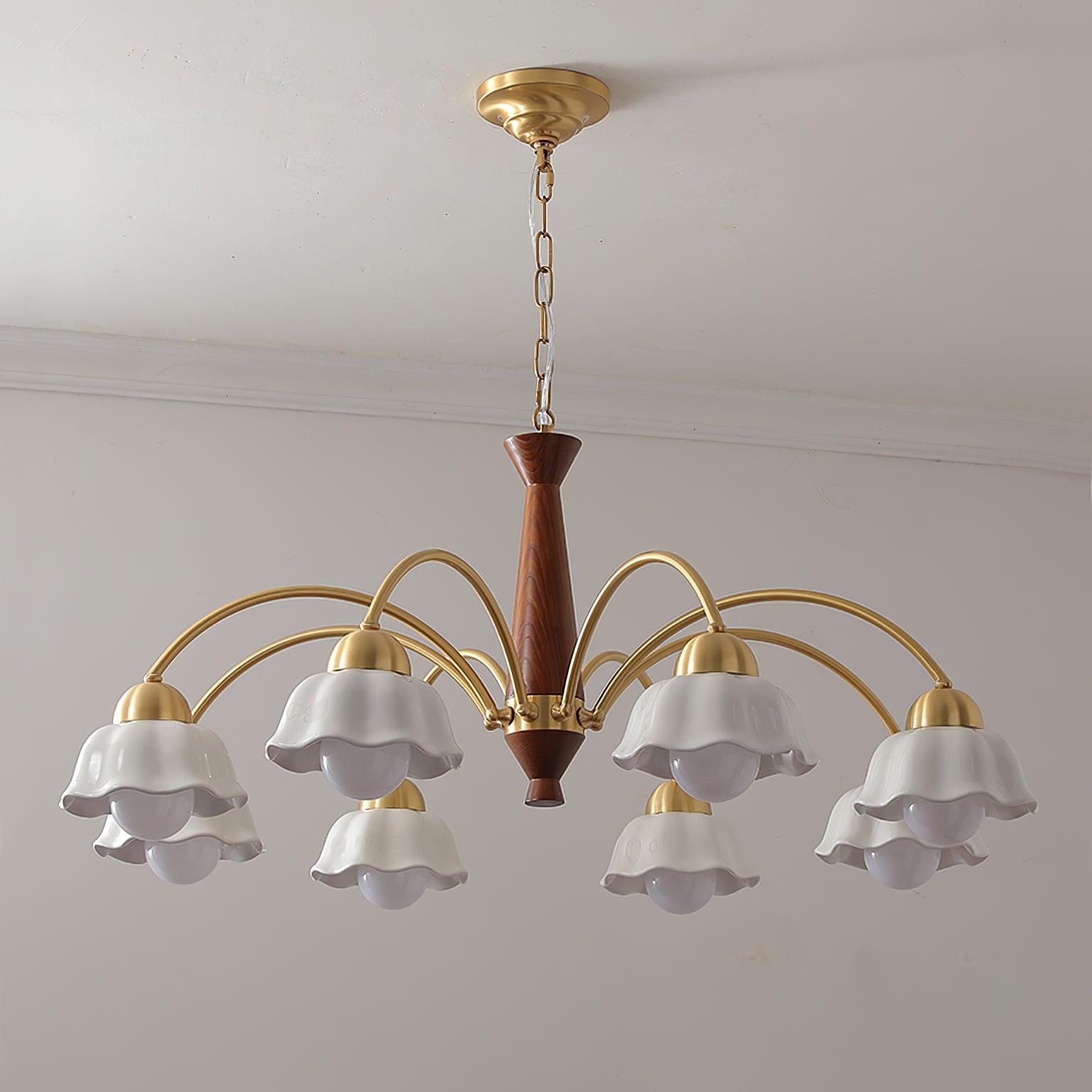 Ardena Copper Ceramic Chandelier In Mid-Century Style