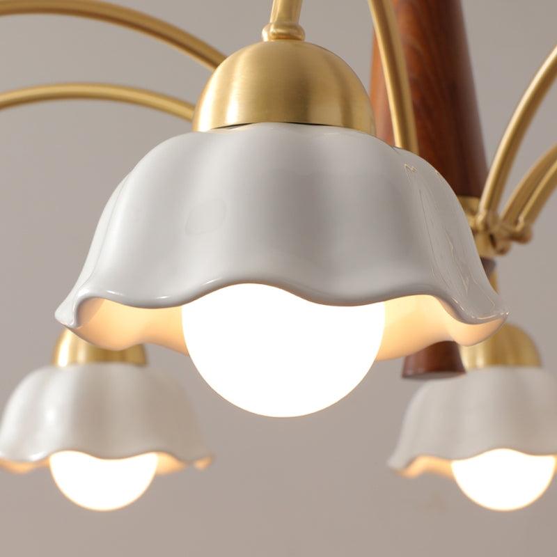 Ardena Copper Ceramic Chandelier In Mid-Century Style