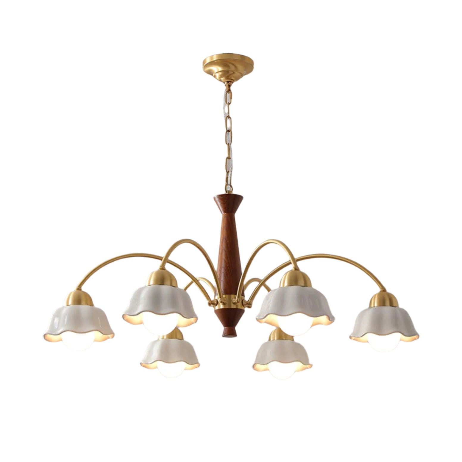 Ardena Copper Ceramic Chandelier In Mid-Century Style
