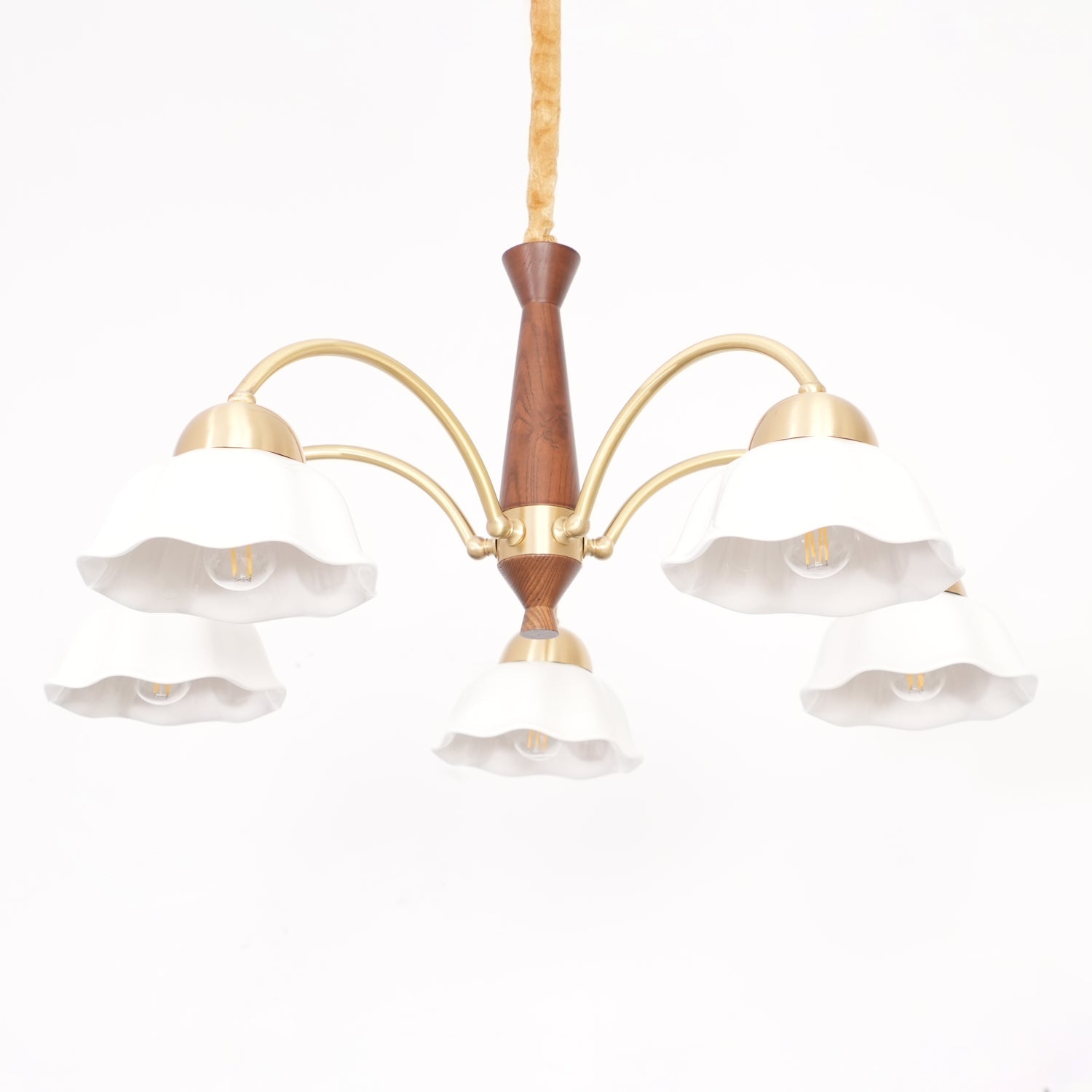 Ardena Copper Ceramic Chandelier In Mid-Century Style
