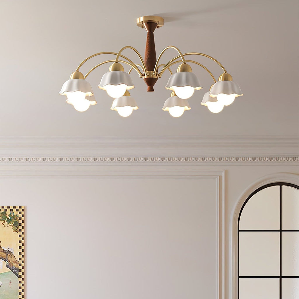 Ardena Copper Ceramic Chandelier In Mid-Century Style