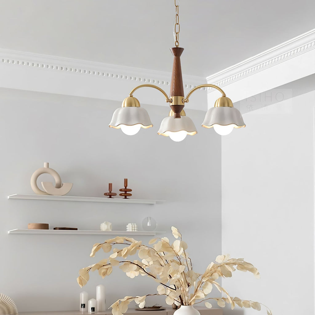 Ardena Copper Ceramic Chandelier In Mid-Century Style