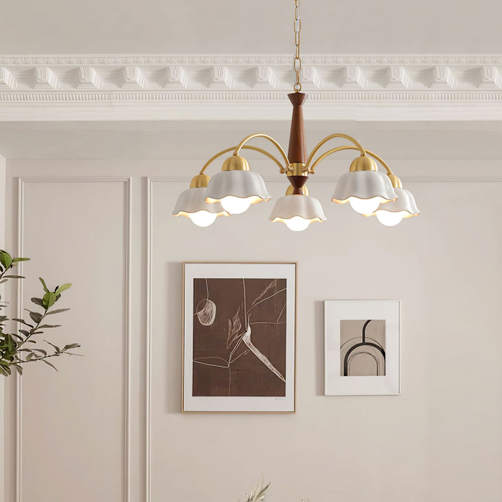 Ardena Copper Ceramic Chandelier In Mid-Century Style