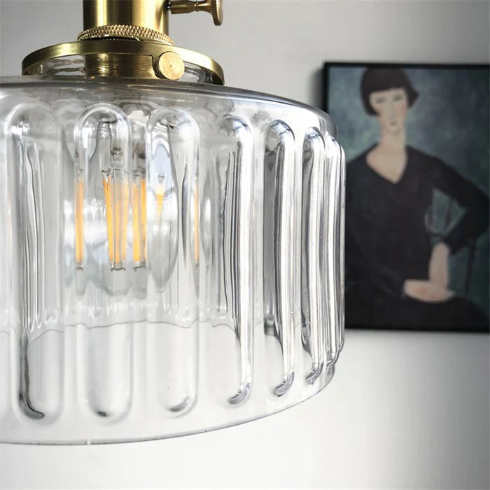 Marcelli Vintage Adjustable Crystal Glass Cylinder Lamp