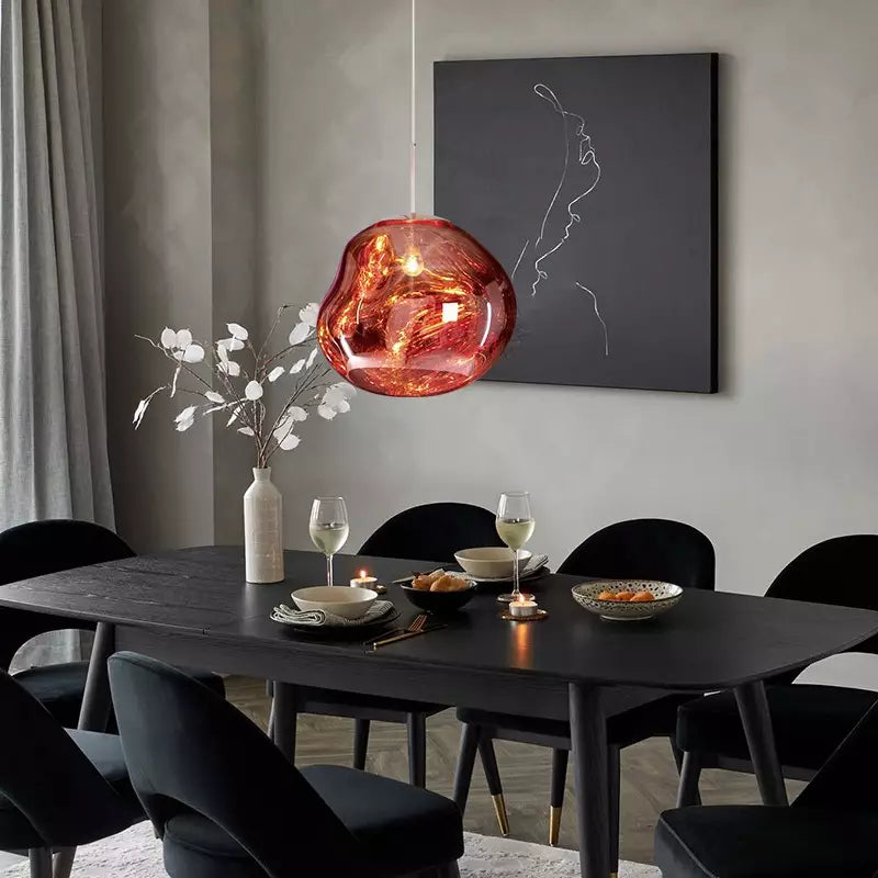 Alvara Elegant Melted Glass Pendant Lamp For Interiors